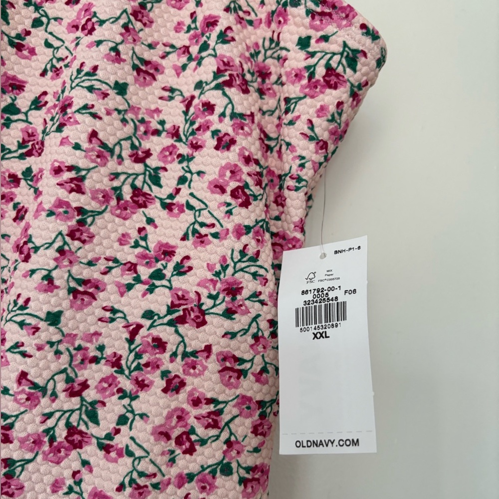 Pink Floral Pique Side-Tie Swim Dress (Old Navy) - Picture 3 of 3